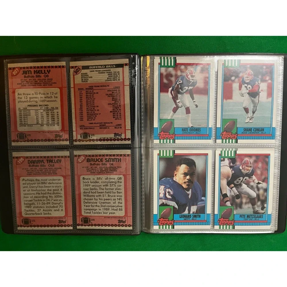 Buffalo‎ Bills 1990 Topps Team Set with 40 card collector album.